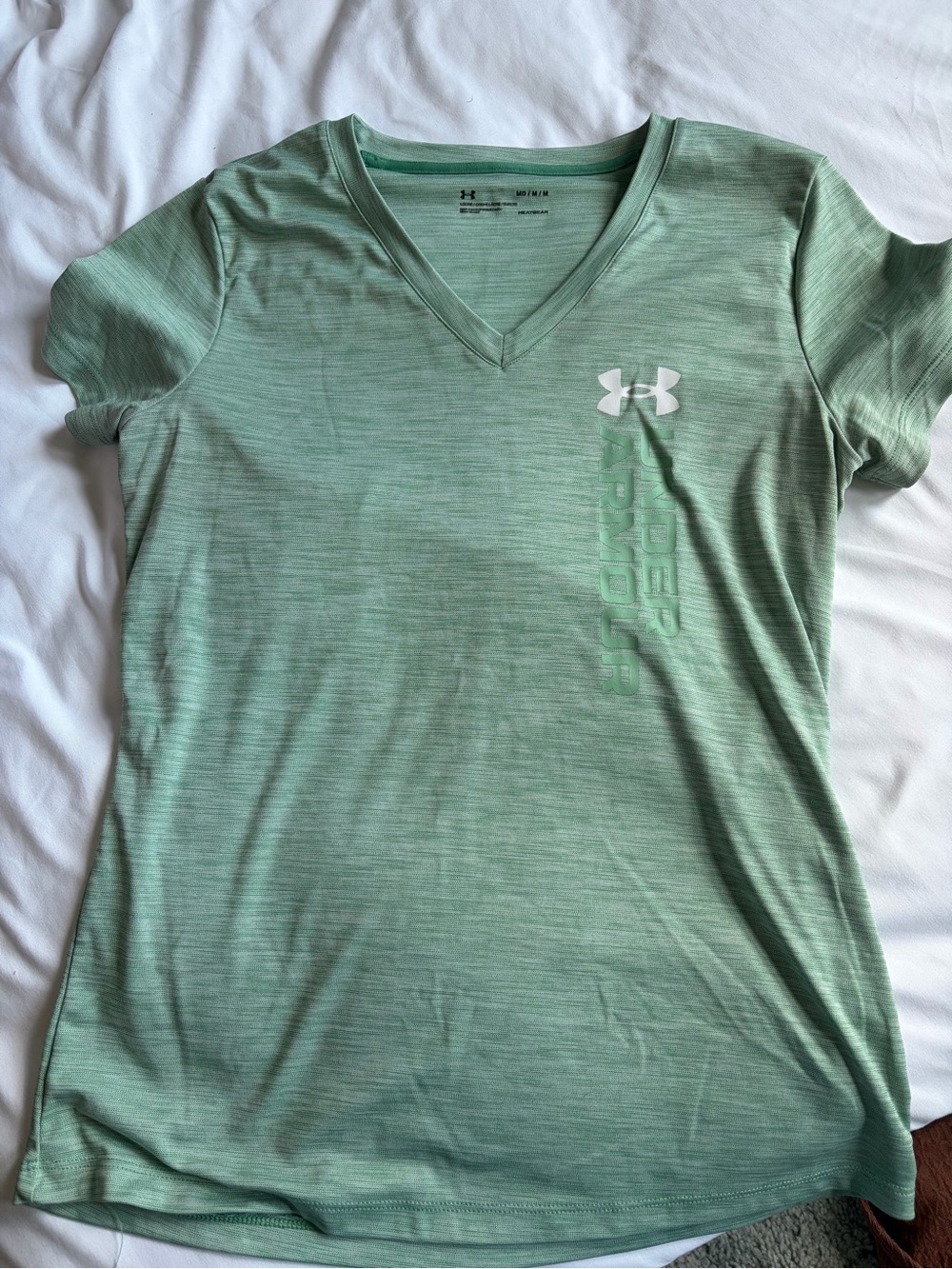 Under Armour Light Green Heather V-Neck Performance Tee